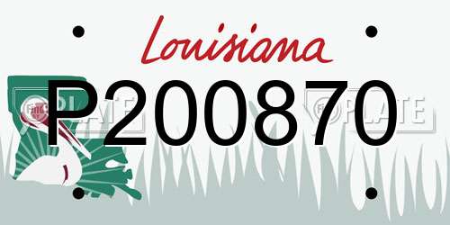 P200870 Louisiana License Plate