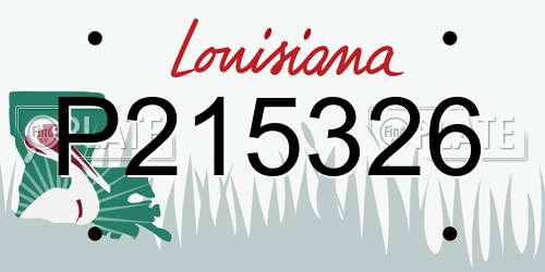 P215326 Louisiana License Plate