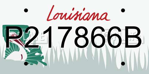 P217866B Louisiana License Plate