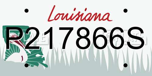 P217866S Louisiana License Plate