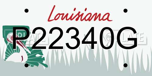 P22340G Louisiana License Plate