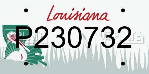 P230732 Louisiana License Plate