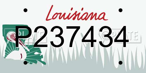 P237434 Louisiana License Plate