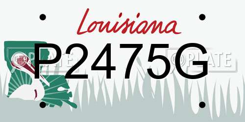 P2475G Louisiana License Plate