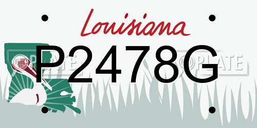 P2478G Louisiana License Plate