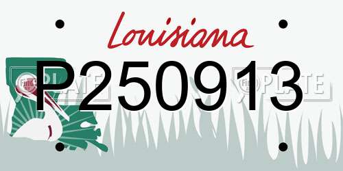 P250913 Louisiana License Plate