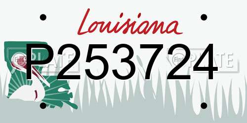 P253724 Louisiana License Plate