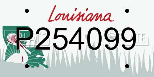 P254099 Louisiana License Plate