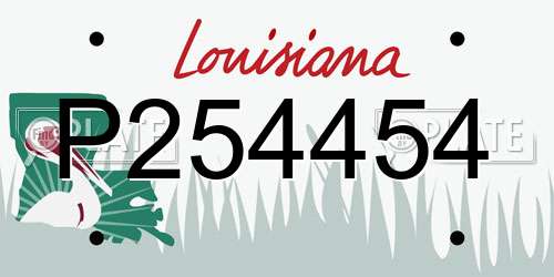 P254454 Louisiana License Plate
