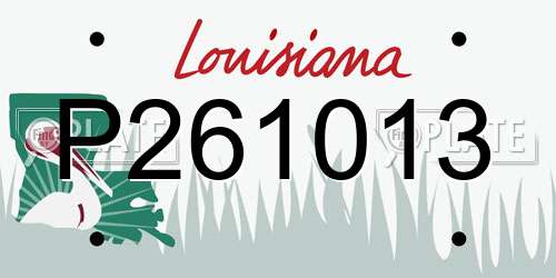 P261013 Louisiana License Plate