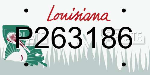 P263186 Louisiana License Plate