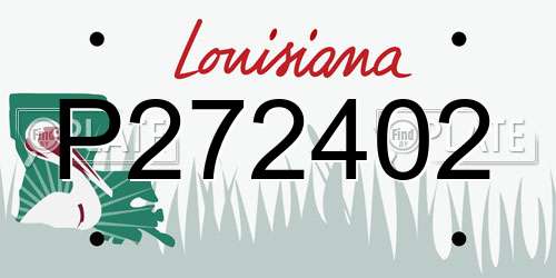 P272402 Louisiana License Plate