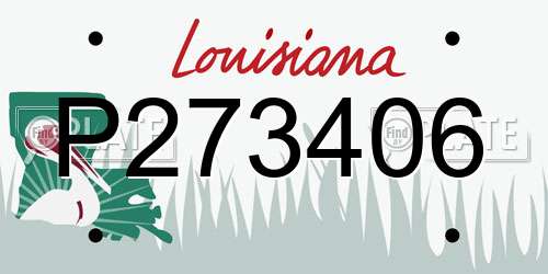 P273406 Louisiana License Plate