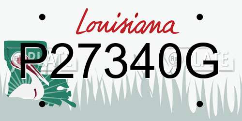 P27340G Louisiana License Plate