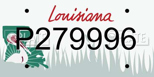 P279996 Louisiana License Plate