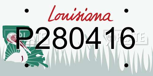 P280416 Louisiana License Plate