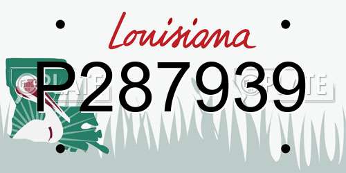 P287939 Louisiana License Plate
