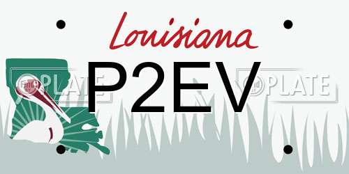 P2EV Louisiana License Plate