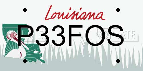 P33FOS Louisiana License Plate