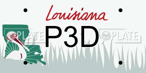 P3D Louisiana License Plate