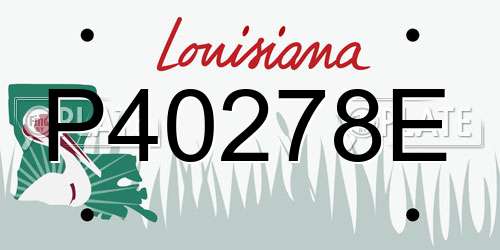 P40278E Louisiana License Plate