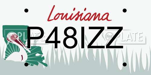 P48IZZ Louisiana License Plate
