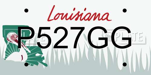 P527GG Louisiana License Plate