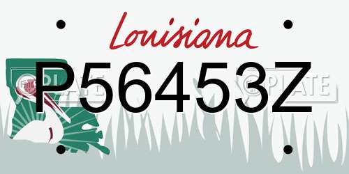 P56453Z Louisiana License Plate