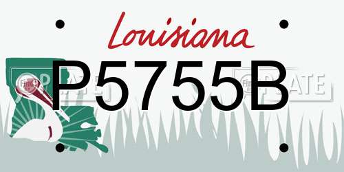 P5755B Louisiana License Plate