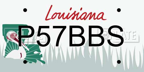 P57BBS Louisiana License Plate