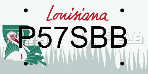 P57SBB Louisiana License Plate