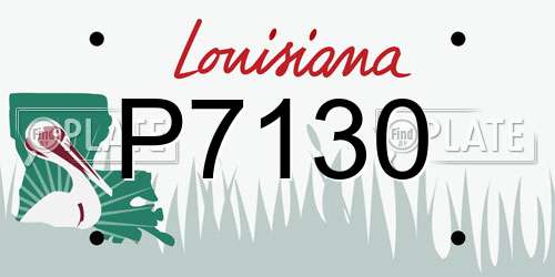 P7130 Louisiana License Plate