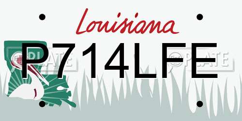 P714LFE Louisiana License Plate