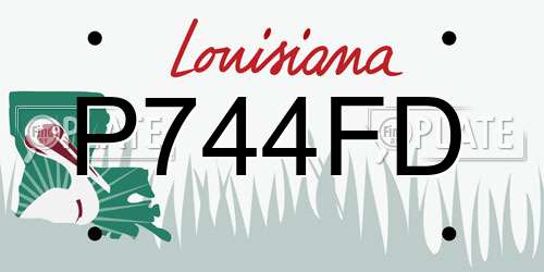 P744FD Louisiana License Plate