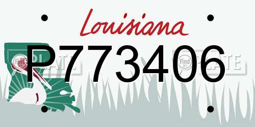 P773406 Louisiana License Plate