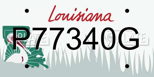 P77340G Louisiana License Plate