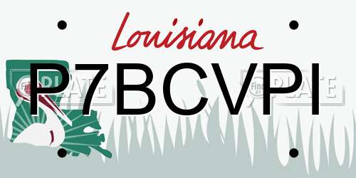P7BCVPI Louisiana License Plate