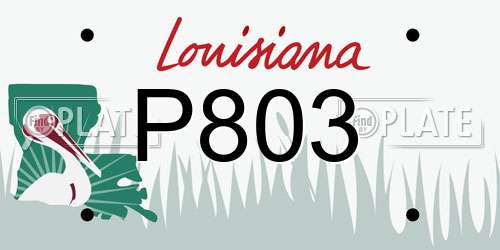 P803 Louisiana License Plate