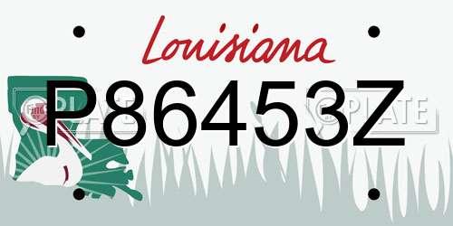 P86453Z Louisiana License Plate
