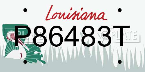 P86483T Louisiana License Plate
