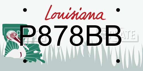 P878BB Louisiana License Plate