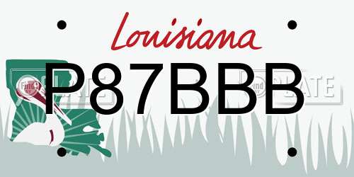 P87BBB Louisiana License Plate