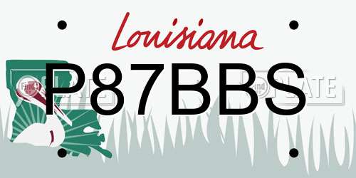 P87BBS Louisiana License Plate