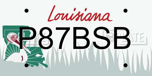 P87BSB Louisiana License Plate