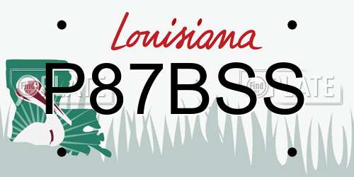 P87BSS Louisiana License Plate