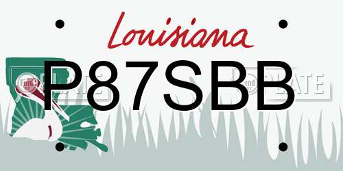 P87SBB Louisiana License Plate
