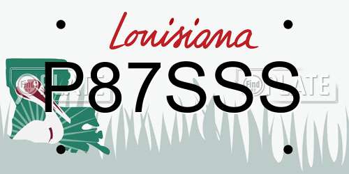 P87SSS Louisiana License Plate