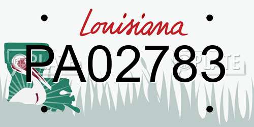 PA02783 Louisiana License Plate