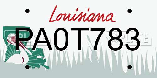 PA0T783 Louisiana License Plate