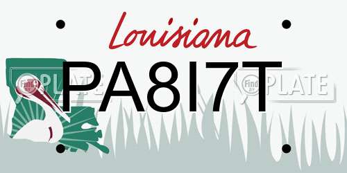 PA8I7T Louisiana License Plate